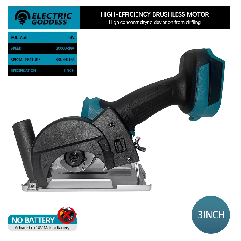 Makita – Mini scie circulaire sans fil de 3 pouces, 16mm, 20000 tr/min, coupe-métal, moteur sans bal