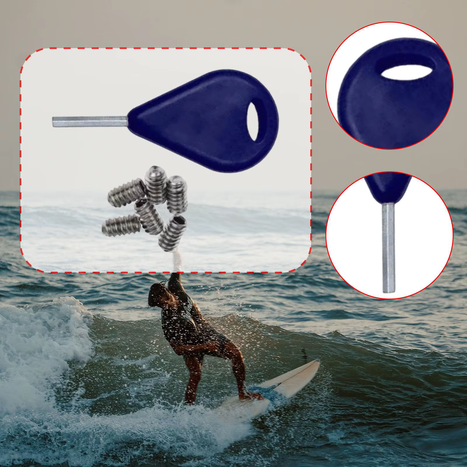 Accessoire de remplacement de clé d'aileron de Surf universel facile à utiliser pour les Sports naut
