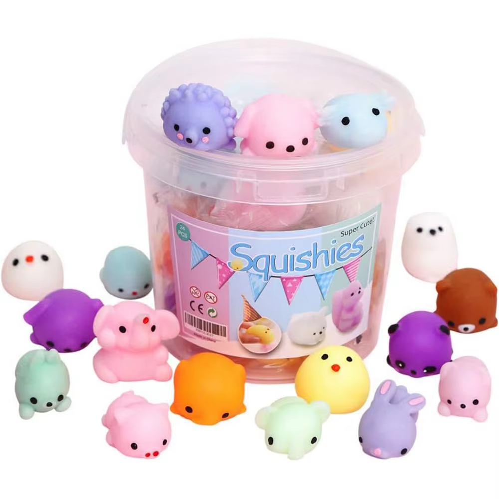 24 pièces Mini Kawaii Squishies Mochi anti-Stress jouets d'anxiété jouet Squishy cadeaux de fête pou