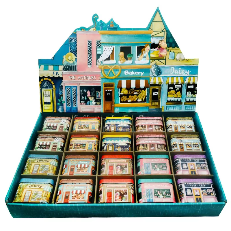 Boîte de rangement de sceau de petite maison pour enfants, 18 boîtes, mini magasin, design, objets d
