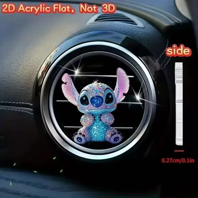 Point dessin animé acrylique plat 2d voiture accessoires intérieur piquet mignon voiture intérieur s