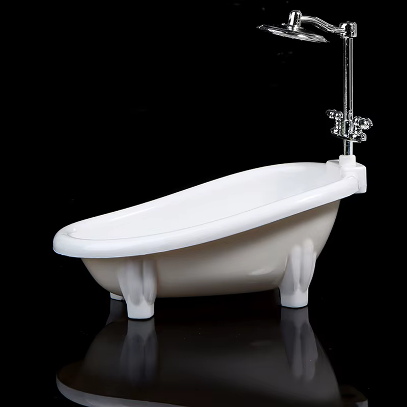 Meubles de baignoire miniatures pour maison de poupée, accessoires de salle de bain, jouet de simulation pour enfants