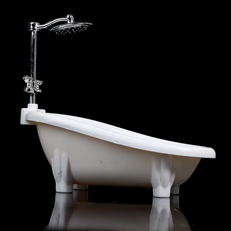 Meubles de baignoire miniatures pour maison de poupée, accessoires de salle de bain, jouet de simulation pour enfants
