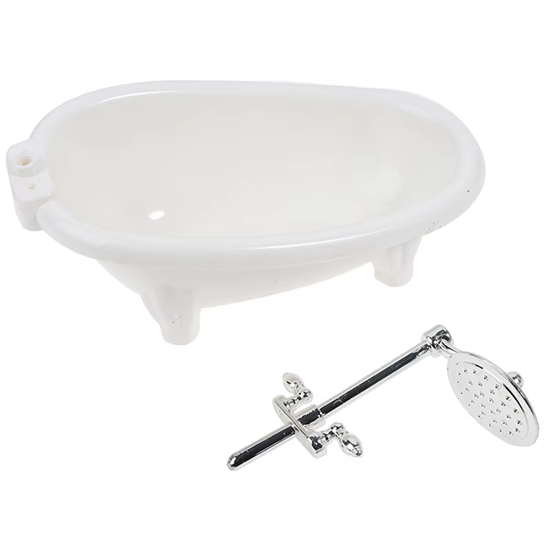 Meubles de baignoire miniatures pour maison de poupée, accessoires de salle de bain, jouet de simulation pour enfants