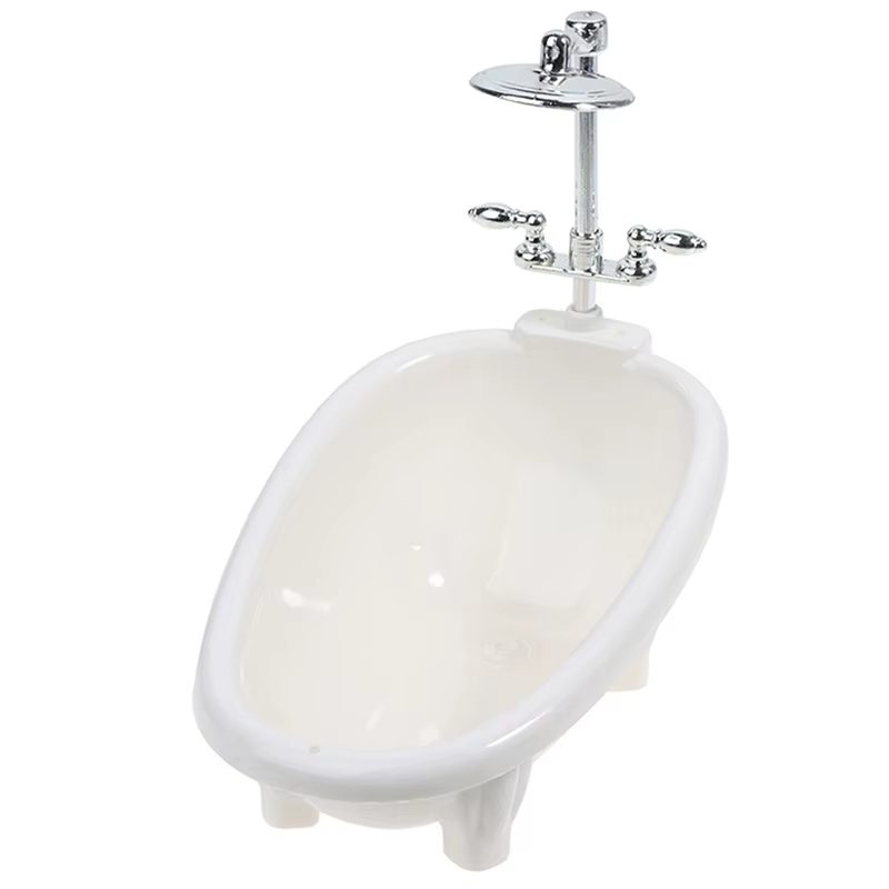 Meubles de baignoire miniatures pour maison de poupée, accessoires de salle de bain, jouet de simulation pour enfants