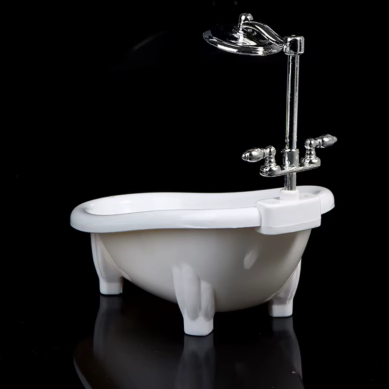 Meubles de baignoire miniatures pour maison de poupée, accessoires de salle de bain, jouet de simulation pour enfants