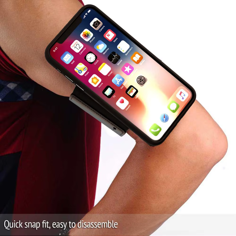 Brassard de sport pour course à pied, support pour téléphone pour iPhone 16 Pro Max, avec boucle à dégagement rapide, course à pied, randonnée, sangle d'entraînement pour vélo