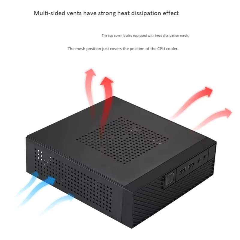 RGEEK ITX boîtier d'ordinateur M06 Mini boîtier de bureau commodité boîtier de PC peut installer 2.5 pouces HD Support 17x17 cm carte mère