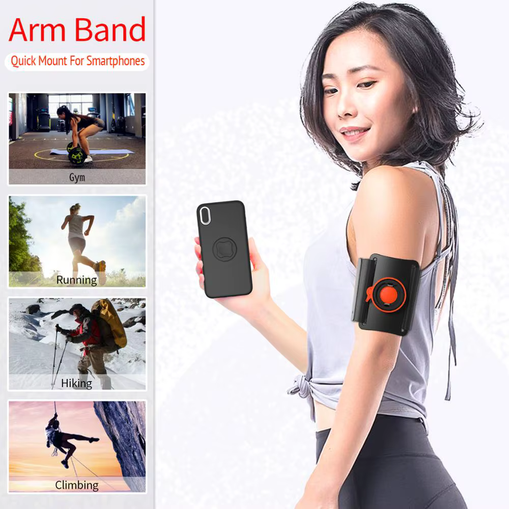 Brassard de sport pour course à pied, support pour téléphone pour iPhone 16 Pro Max, avec boucle à dégagement rapide, course à pied, randonnée, sangle d'entraînement pour vélo