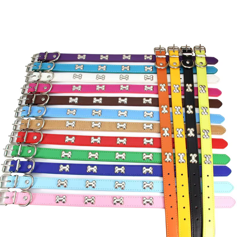 Colliers pour chiens en cuir durable, colliers pour chiots et pugs, pour petits et grands chiens, accessoires pour chats, collier pour petits chiens
