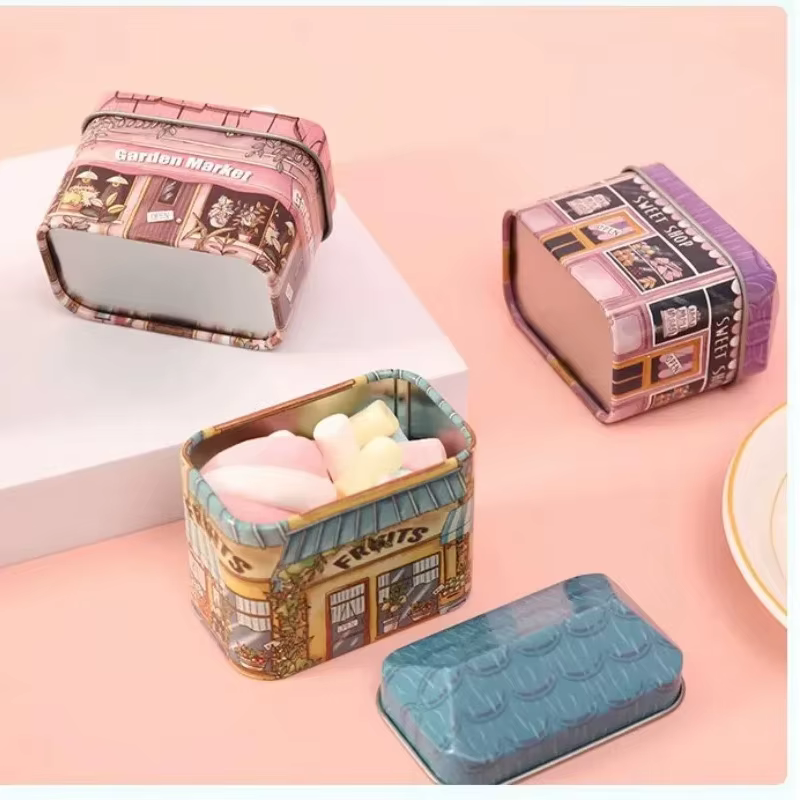 Boîte de rangement de sceau de petite maison pour enfants, 18 boîtes, mini magasin, design, objets de collection, bonbons, chocolat, récipient, petit emballage, cadeaux pour filles
