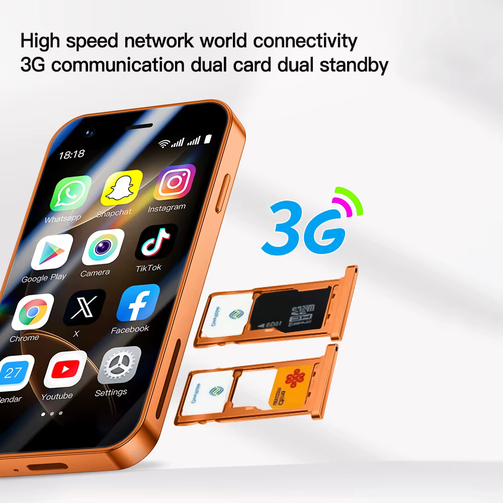 SOYES A17 Mini téléphone intelligent Android8.1 3.0 pouces 2GB RAM 16GB ROM double SIM veille jouer magasin 3G petit téléphone