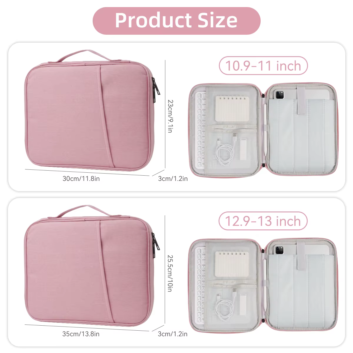 Sac pour ordinateur portable 11-13 pouces, housse de protection pour tablette, étui de transport rembourré adapté pour iPad Macbook Xiaomi ASUS HUAWEI Lenovo