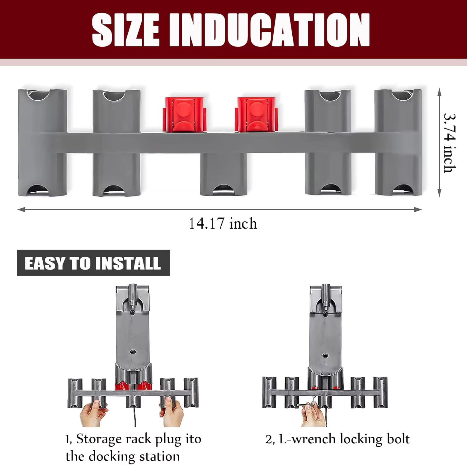 Station d'accueil, support d'accessoires, organisateur d'accessoires Compatible avec l'aspirateur balai sans fil Dyson V7 V8 V10 V11 Gen5