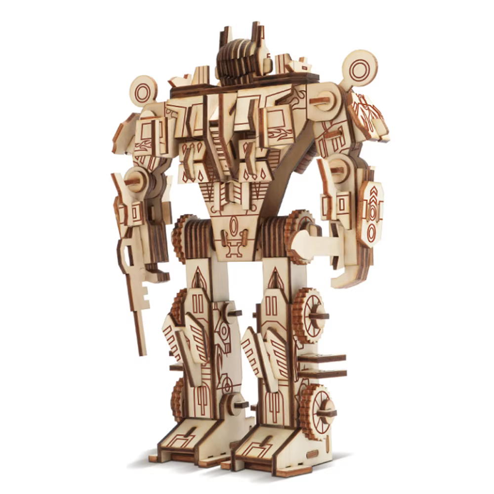 Kendo – Puzzle Robot 3D en bois, Kit de modèle de point stéréo fait à la main, jouet créatif de décoration pour la maison, pour garçons et adultes