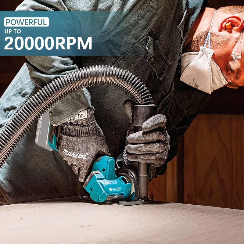 Makita – Mini scie circulaire sans fil de 3 pouces, 16mm, 20000 tr/min, coupe-métal, moteur sans balais, entraînement au Lithium-Ion, broche de batterie 18V