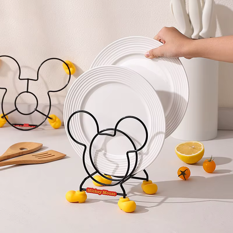 Support isolant pour cuisinière de cuisine, support de rangement de cuisine Mickey, support à bols, support à casseroles, porte-couverts, multifonctionnel, Styles en option