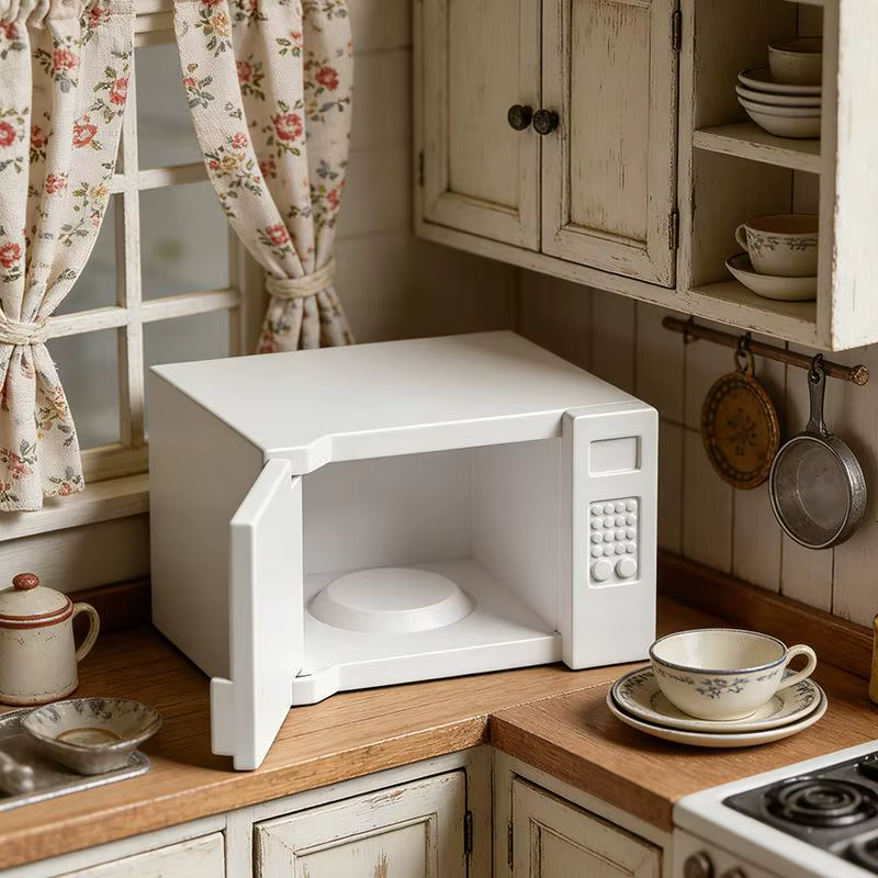 Four à micro-ondes miniature pour maison de poupée, appareil électroménager, décoration de cuisine, jouet de bricolage pour maisonnette