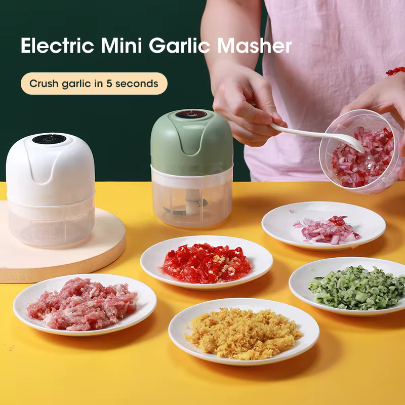 Mini hachoir à ail électrique pour aliments pour bébés, hachoir à viande multifonctionnel, rechargeable par USB, hachoir à légumes pour la cuisine à domicile