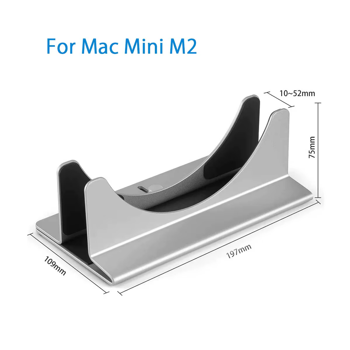 Support pour Mac Mini, réglable sans outils, en aluminium, largeur réglable de 10 à 52 mm, compatible avec Mini M2 et tous les ordinateurs portables