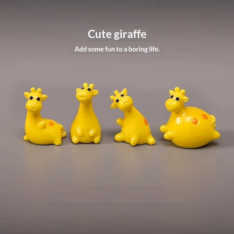 Miniatures de girafe en résine pour la décoration de jardin, de maison, figurines d'animaux de zoo, ornements de micro-paysage, accessoires