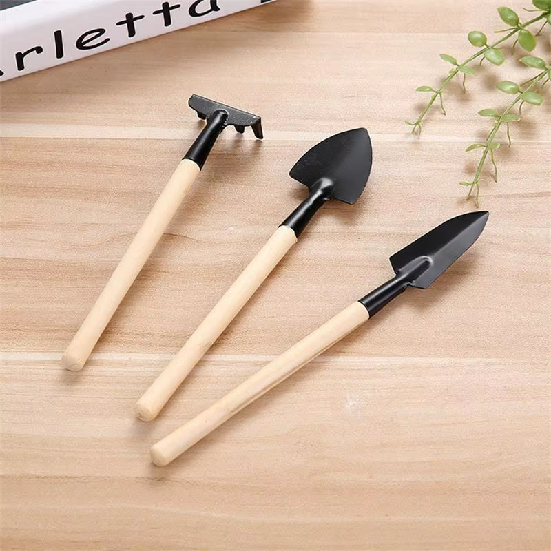 Ensemble d'outils de jardinage de trois pièces, mini outils de jardin, pelle multifonctionnelle, herse, plante domestique, pelle à sol enrichie