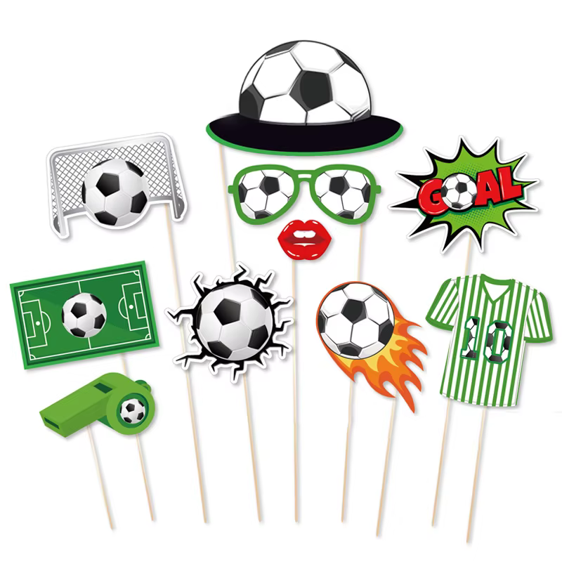 Soccer Sports Photobooth Props for Boys, Shooting Party, Theme Birthday Photo Props, Supplies, 25Pcs
