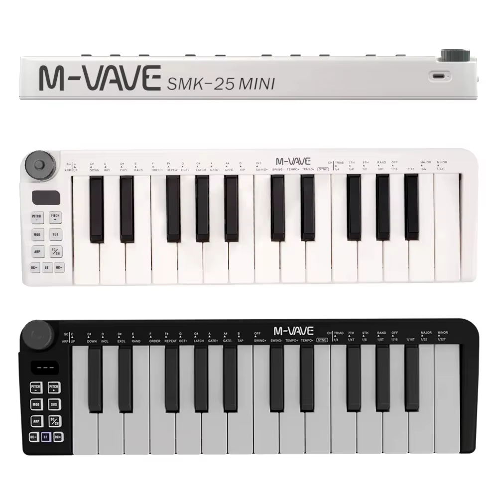MINI contrôleur M-VAVE SMK-25 avec 25 touches sensibles à la vitesse, mini clavier USB rechargeable, contrôleur MIDI