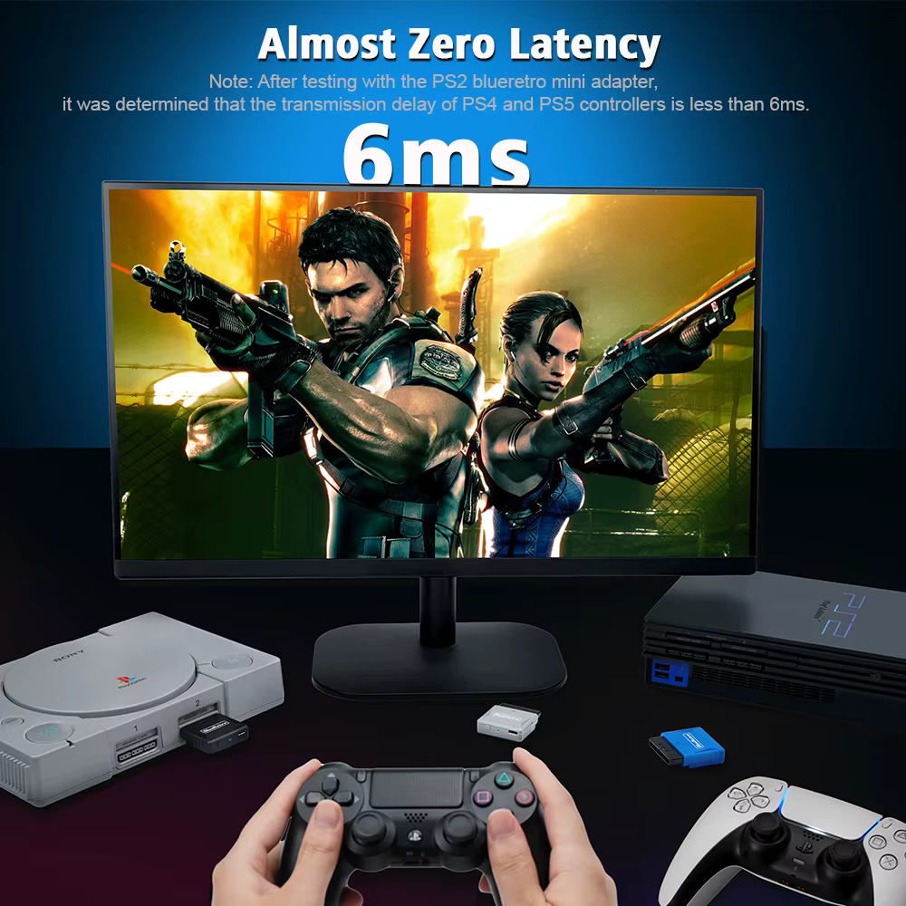 RetroScaler Mini adaptateur récepteur Blueretro pour PS1 PS One PS2 Compatible avec 8bitdo PS4 PS5 Xbox série X contrôleur sans fil