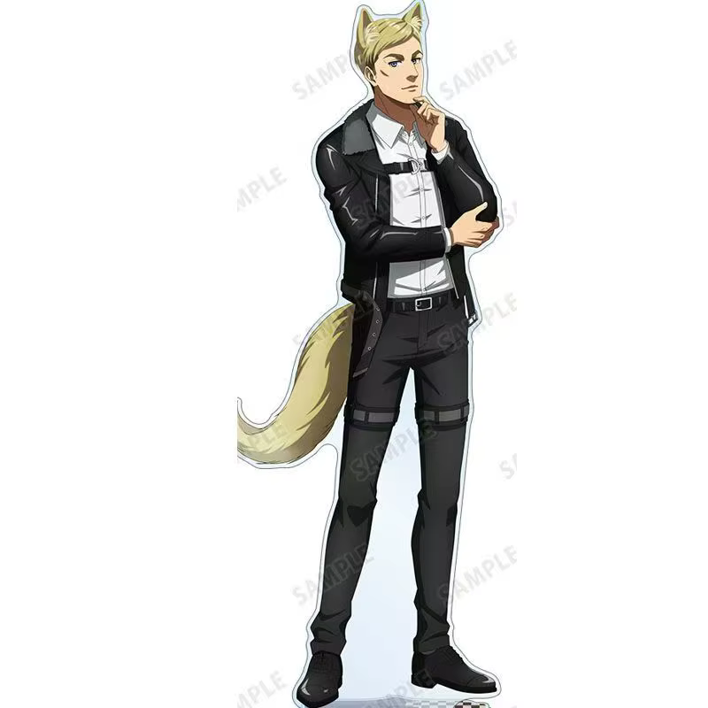 10 cm Mini Attacking Giants Wolf Man Ver. Support en acrylique Levi Wolf, plaque sur pied, figurine Erwin, ornements en acrylique, jouets Eren, cadeaux