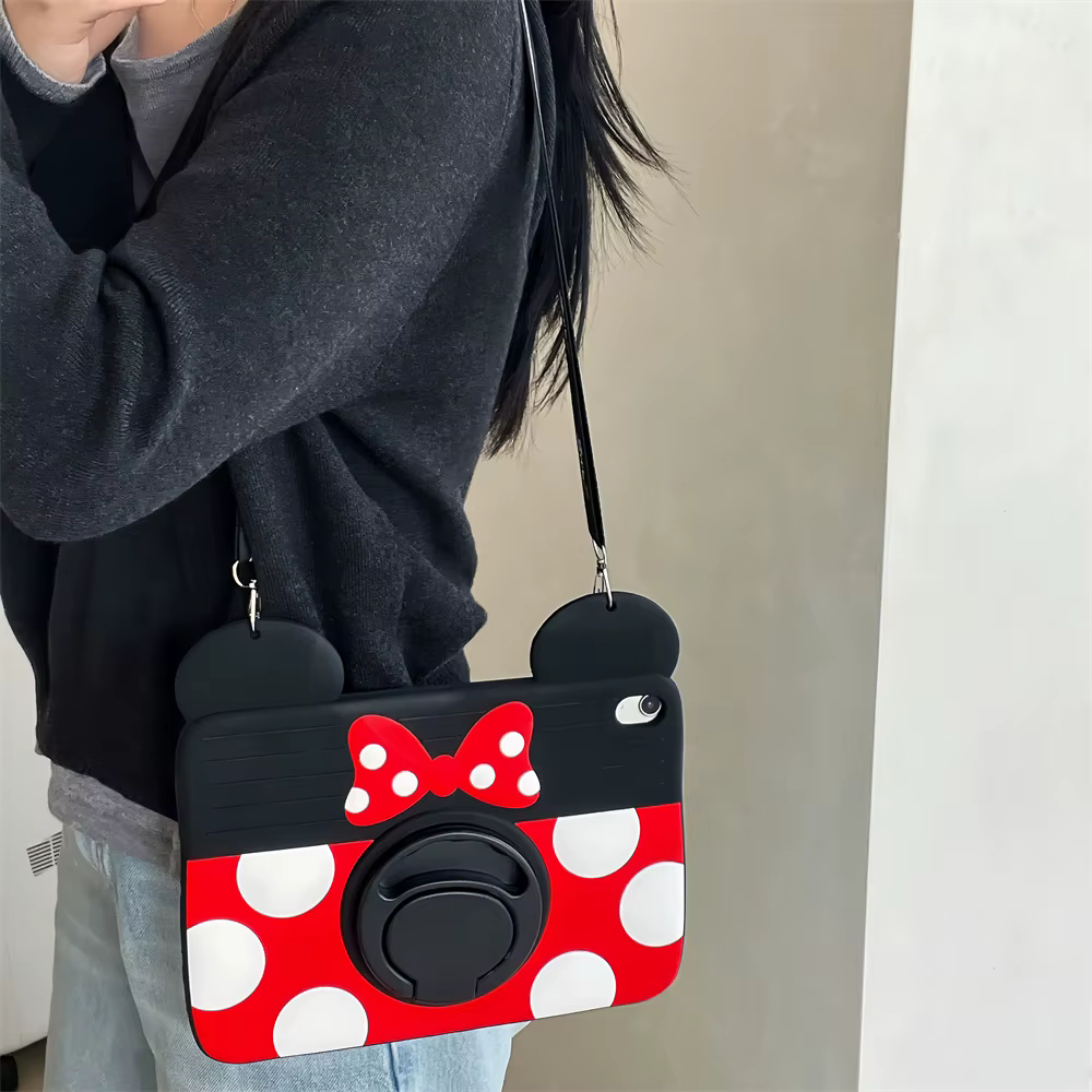 Pour Samsung Galaxy Tab A9 Plus 8.7 11onth X110 X210 mignon dessin animé Minnie Silicone tablette étui de protection enfants support tablette étui