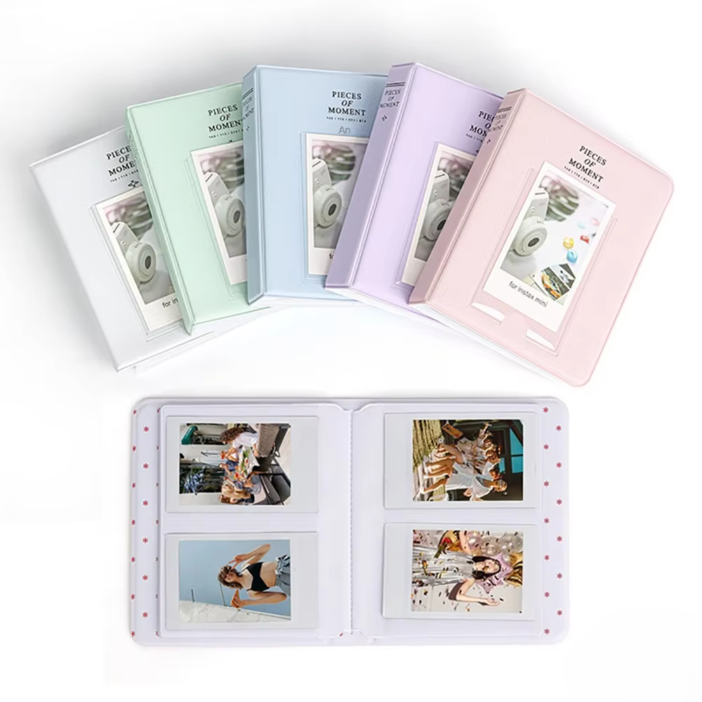 Album Fujifilm Instax Mini à 64 pochettes – Étui pour photos Polaroid pour mariage, rangement de cartes instantanées, cadeau souvenir