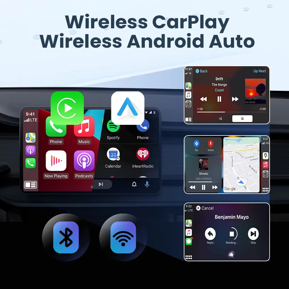 Mini adaptateur 2 en 1 Ai Box filaire vers sans fil CarPlay & Android Auto, WiFi 5 GHz, clé USB, Plug & Play pour voiture avec CarPlay filaire