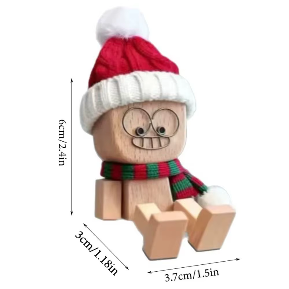 Mini noël secouant l'homme en bois 12 Expressions magnétique secouant l'homme en bois Figurine mignon balançoire des jambes