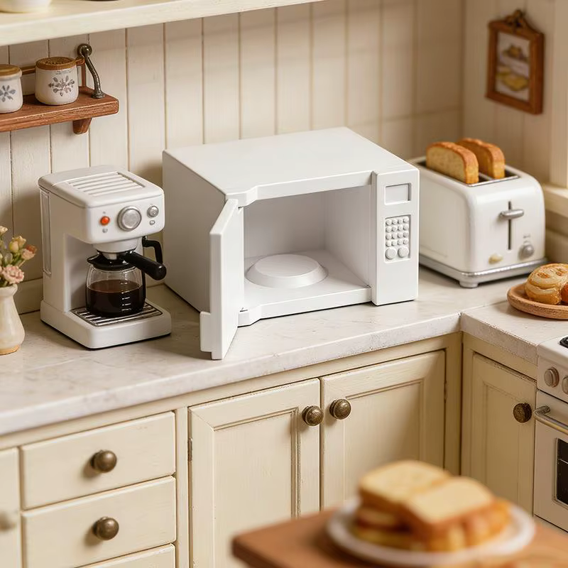 Four à micro-ondes miniature pour maison de poupée, appareil électroménager, décoration de cuisine, jouet de bricolage pour maisonnette