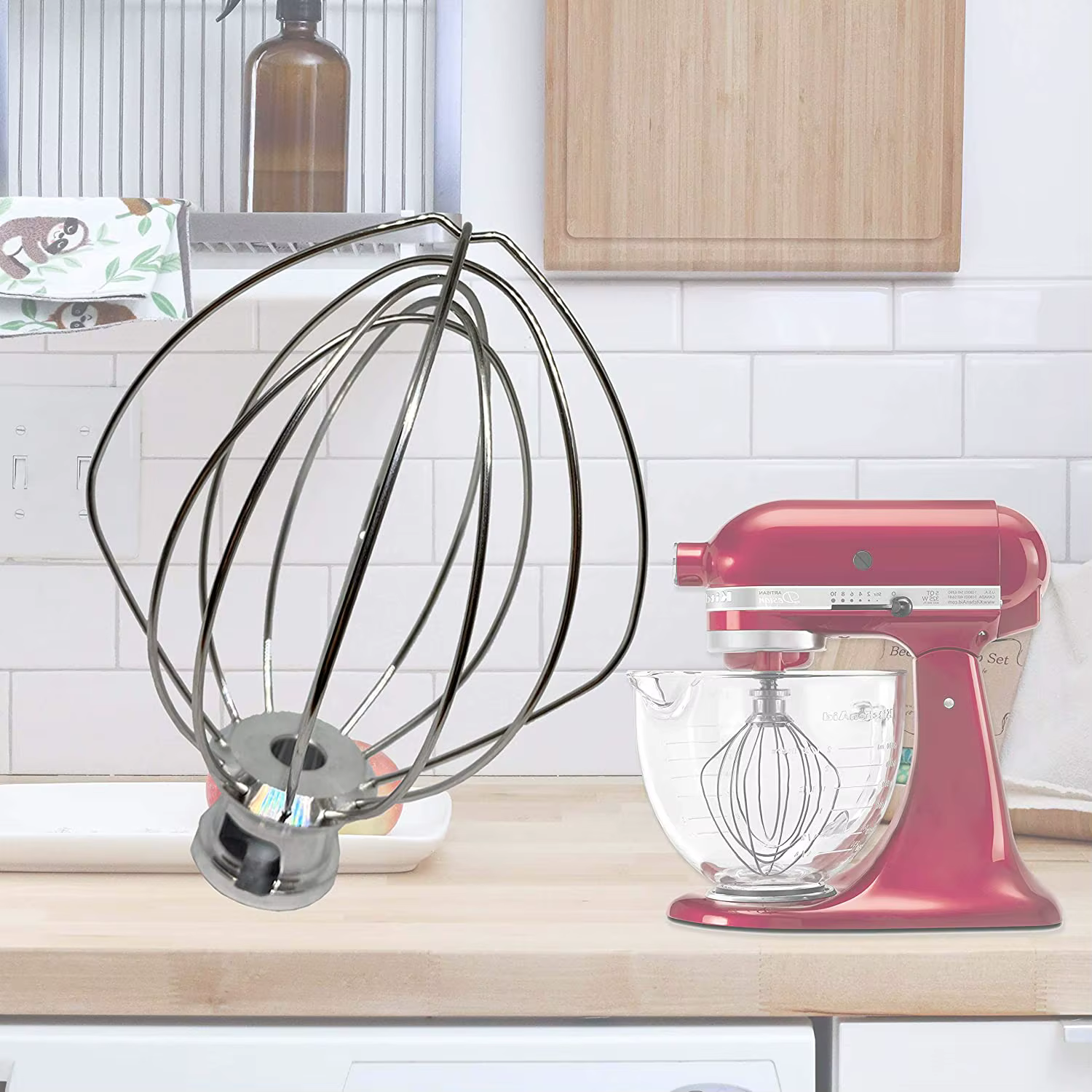 Fouet en fil d'acier inoxydable, accessoire pour batteur électrique de cuisine, pour batteur sur socle KitchenAid K45WW de 4,5 QT avec fixation fouet
