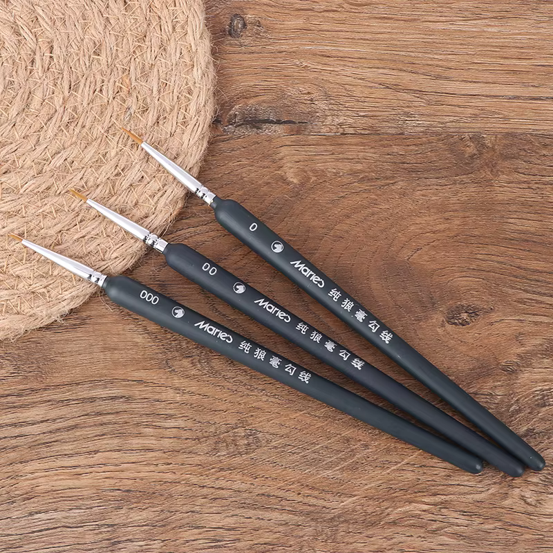 △   Pinceaux professionnels en poils de loup pour peinture miniature, 3 pièces, 0/00/000, pour l'art