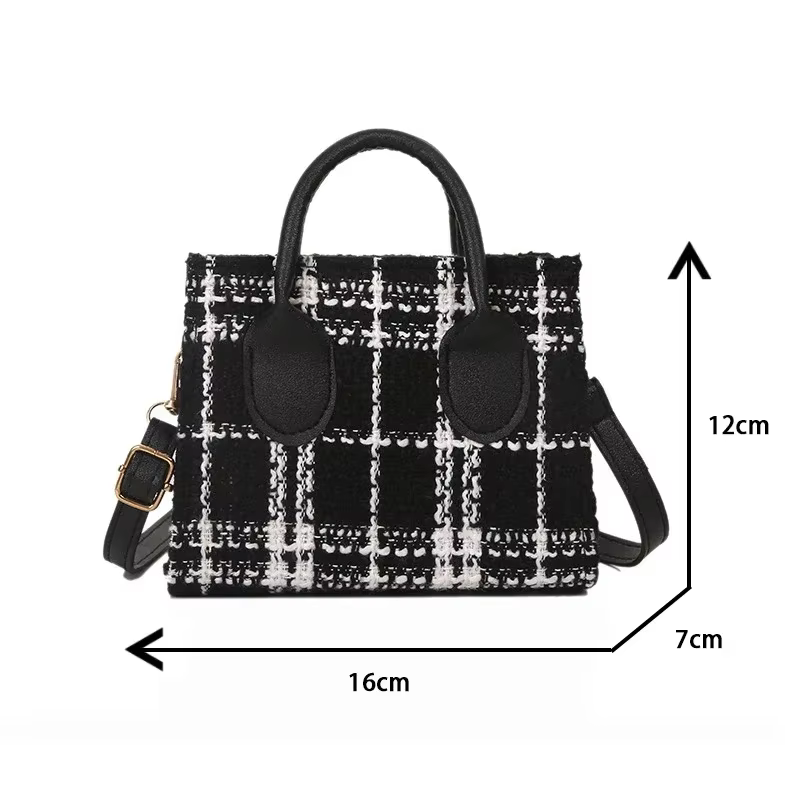 Mini sac à main à motifs à carreaux pour femmes, sac à bandoulière pour dames, sac messager léger, sac fourre-tout simple et élégant, mode initiée