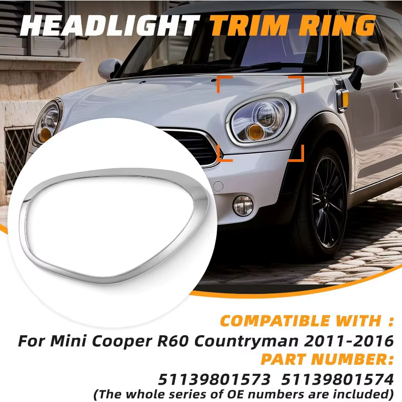 Pour BMW MINI Cooper Countryman Paceman 2011-2016, anneau de garniture de phare 51139801573 51139813823 52109806935 63129812631