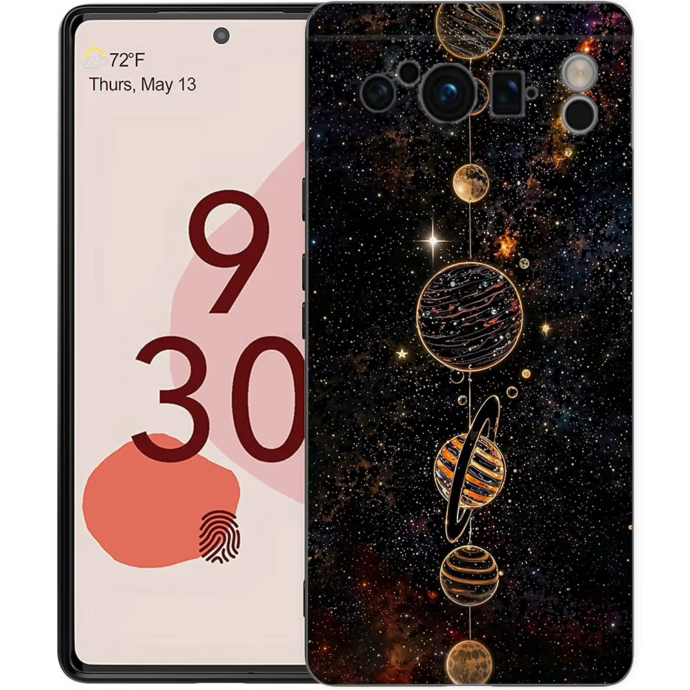 Starlit ciel planète espace art pour Google Pixel 8 Pro coque de téléphone Pixel 9 Pro XL coque en TPU Pixel 8 Pro 8A 7A 7 6A 6 Pro couverture noire