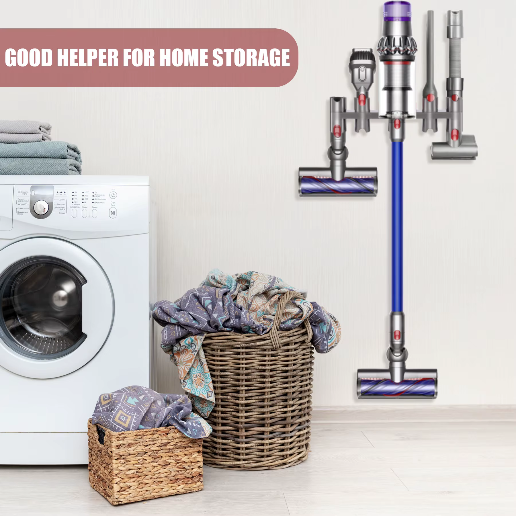 Support d'accessoires à neuf trous pour Dyson V7 V8 V10 V11 V15, support de pièces sous vide pouvant connecter le cintre du chargeur, avec vis d'expansion