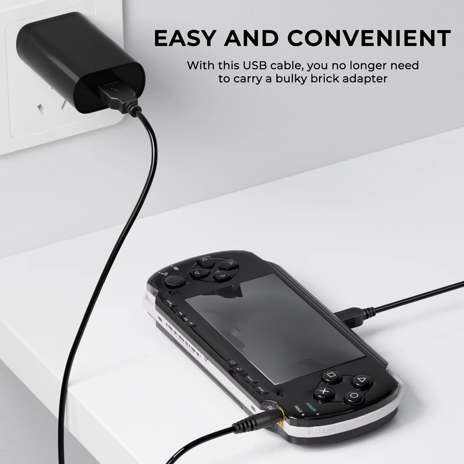 Mini câble de chargement USB 2 en 1, 5 broches, pour Sony PSP 1000 2000 3000, 3.9 pieds/1.2m, câble de données pour contrôleur PS3