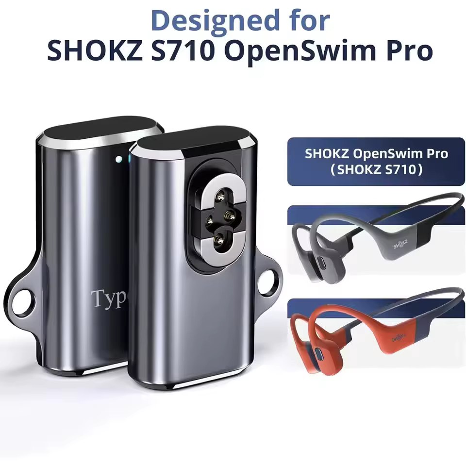 Adaptateur de chargeur de casque portable pour SHOKZ OpenSwim Pro S710, convertisseur de charge rapide USB C pour connecteur magnétique Shokz