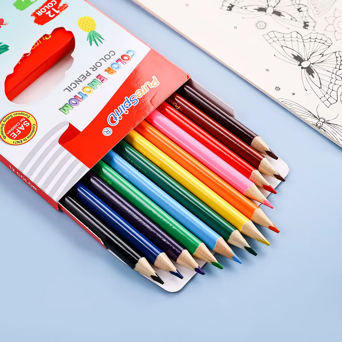 Ensemble de mini crayons de couleur courts pré-affûtés pour le dessin, le coloriage, l'ombrage, les enfants, les étudiants ou les enfants, 12 couleurs