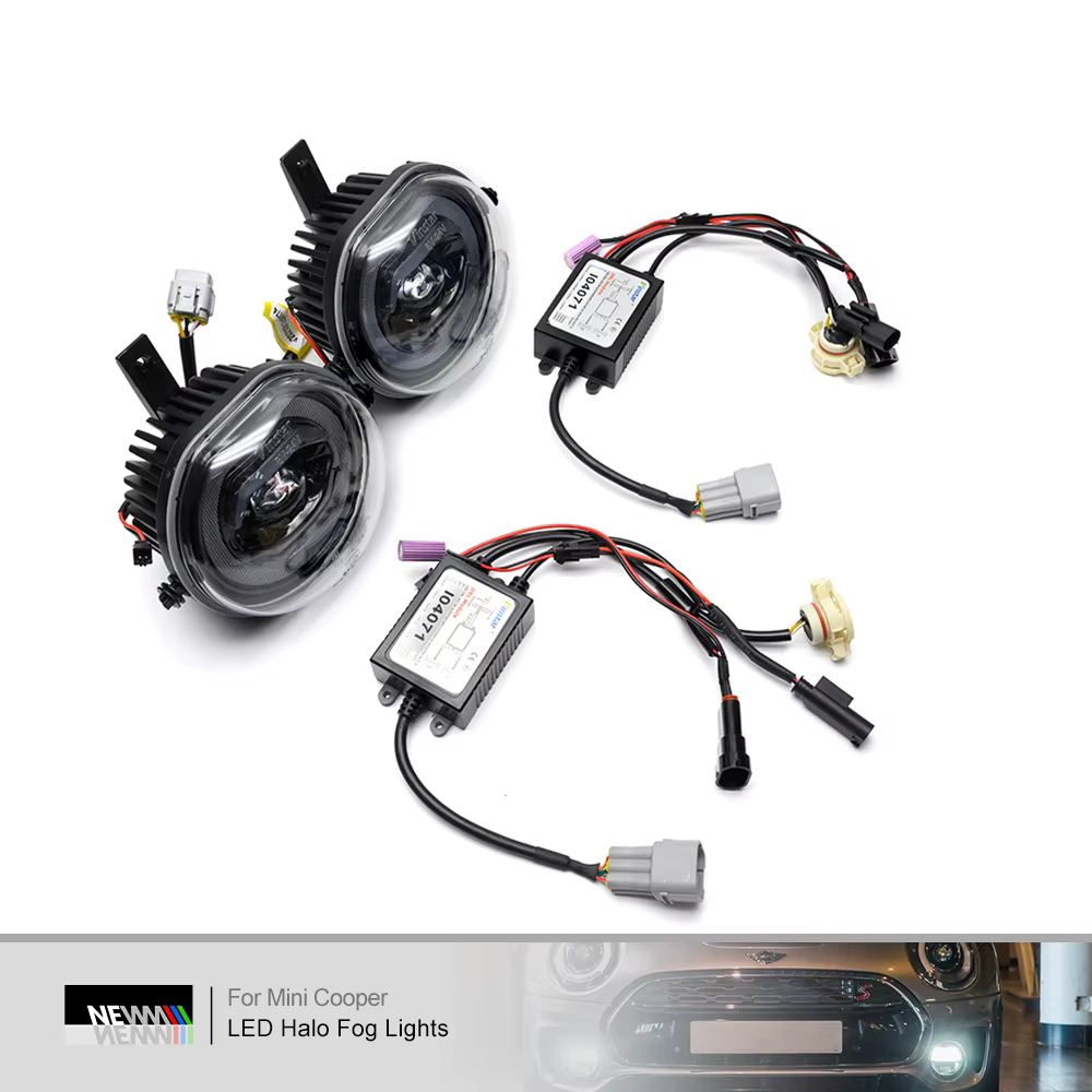 Phares antibrouillard LED DRL Halo Canbus Bimmer, feux de stationnement à la lumière du jour, adaptés pour Mini Cooper F55 F56 F54 Wlman F57 Cabrio 2014-17, 3 en 1