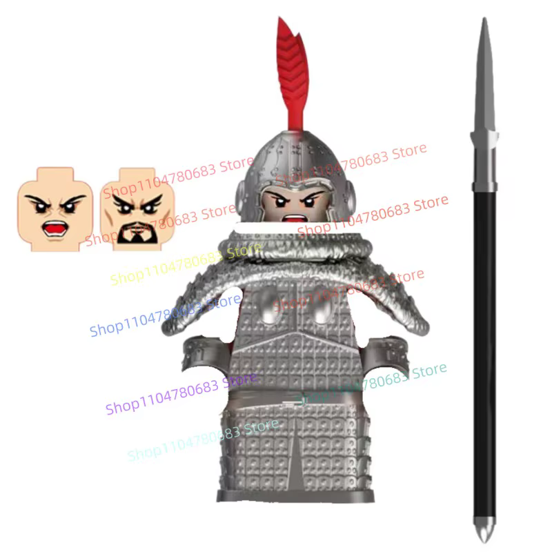 Mini figurine MOC, accessoires d'armure de soldat médiéval doré, modèle de construction, jouet ornemental tendance, cadeau de collection