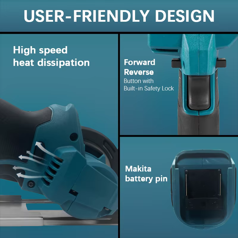 Makita – Mini scie circulaire sans fil de 3 pouces, 16mm, 20000 tr/min, coupe-métal, moteur sans balais, entraînement au Lithium-Ion, broche de batterie 18V