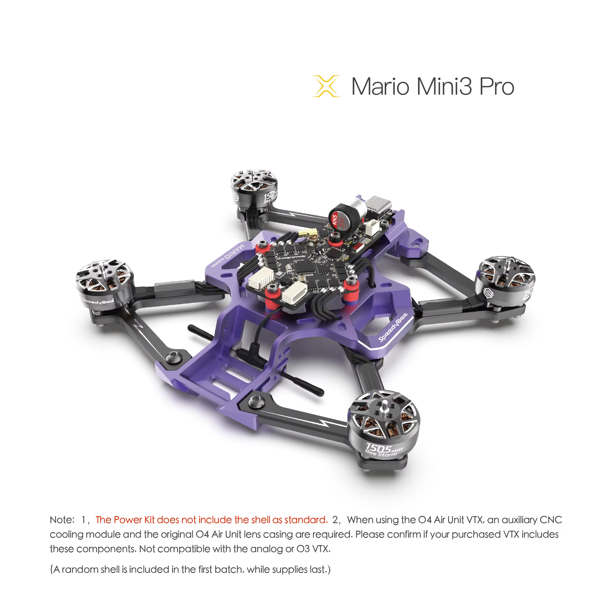 Kit d'alimentation SpeedyBee Mario MiniX Series Mini25 Pro/Mini3/Mini3 Pro/Mini35 Pro/Mini4 Pro O4/O4 Wide Angle/O4 Pro Air Unit