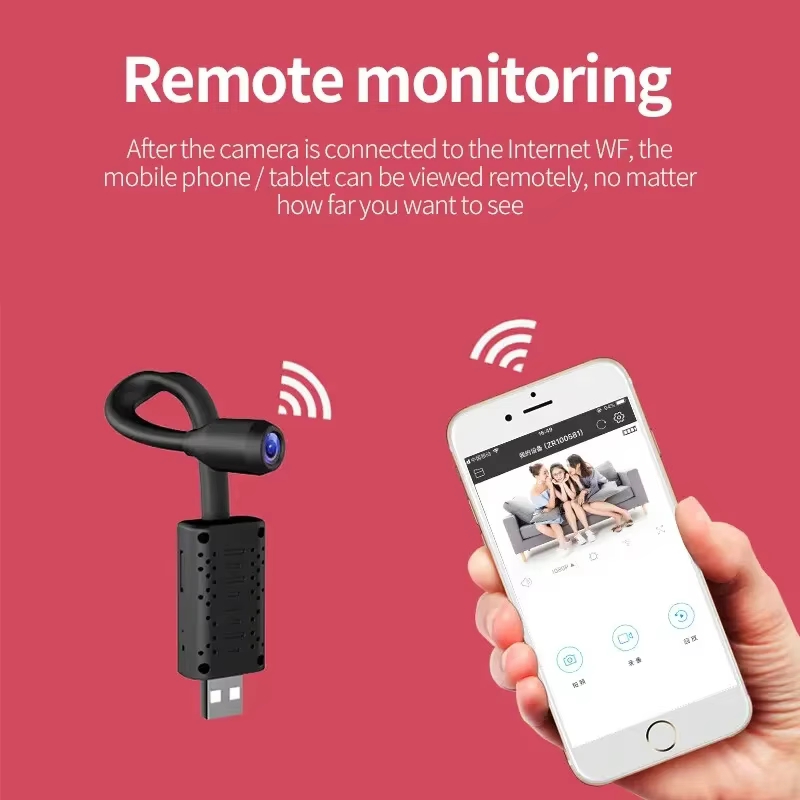NOUVEAU Caméras de Surveillance WiFi USB 4K Mini avec Câble à Lentille Flexible, Détection de Mouvement, Enregistreur Vidéo, Caméscope de Sécurité 2026