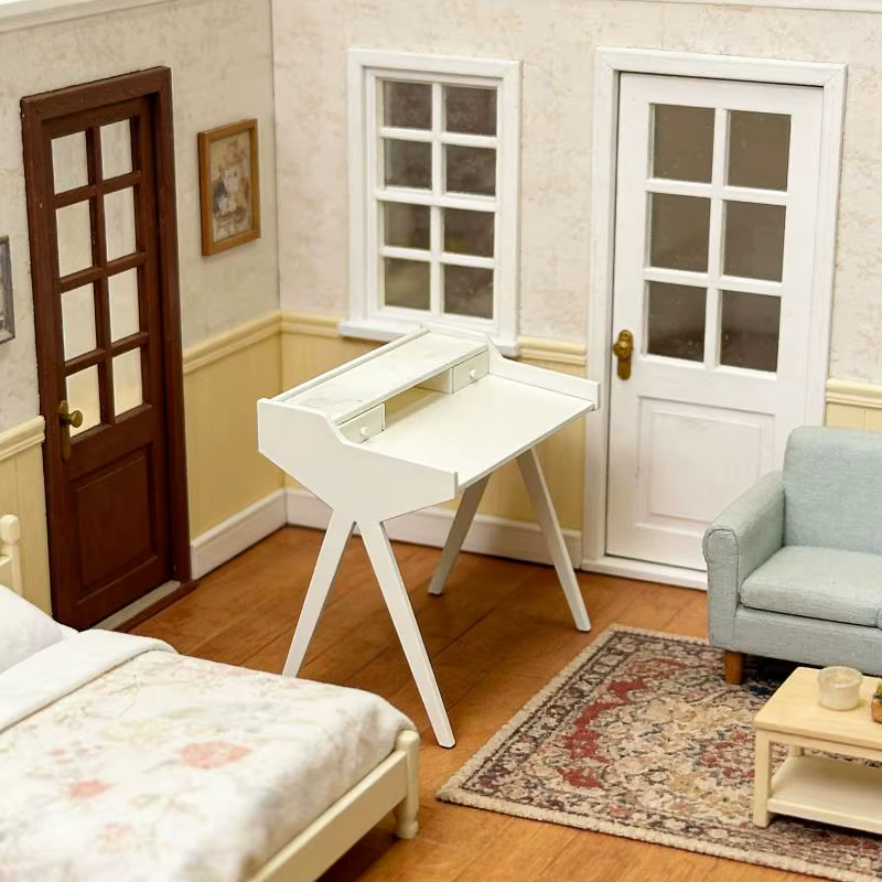 1 pièce nouvelle mini coiffeuse 1/12 pour maison de poupée, table d'appoint, modèle de mobilier de chambre de poupée, décorations micro-scène